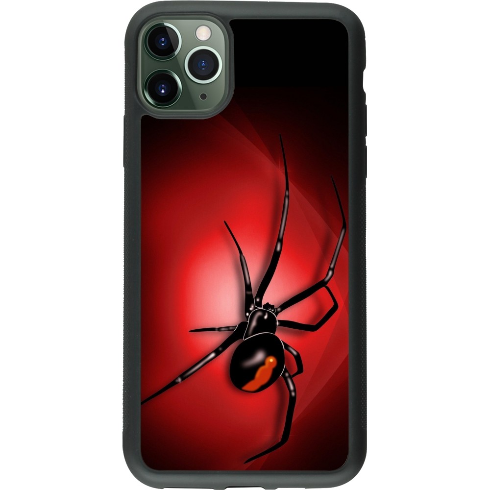 Coque iPhone 11 Pro Max - Silicone rigide noir Halloween 2023 spider black widow