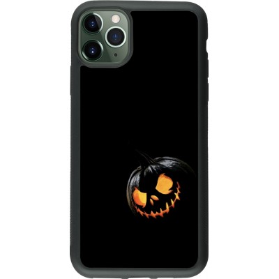 Coque iPhone 11 Pro Max - Silicone rigide noir Halloween 2023 discreet pumpkin