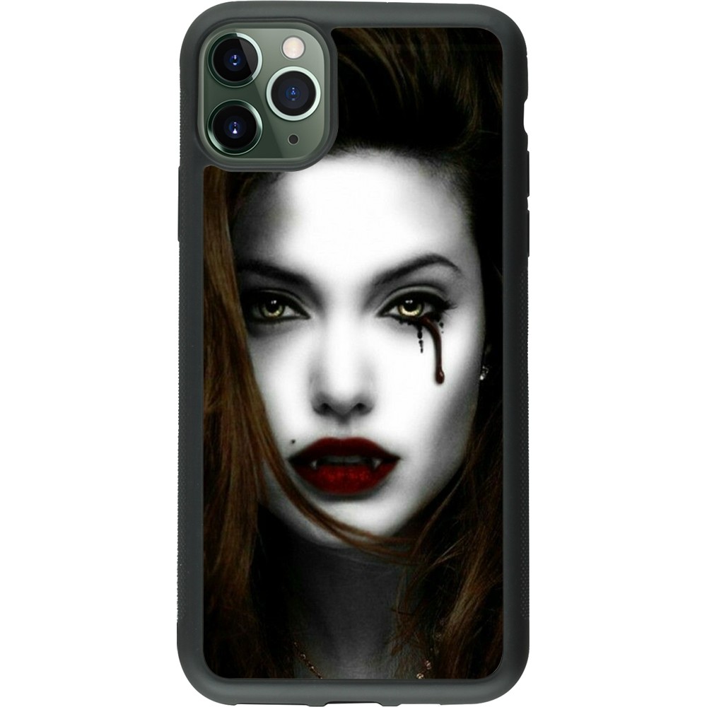 Coque iPhone 11 Pro Max - Silicone rigide noir Halloween 2023 gothic vampire