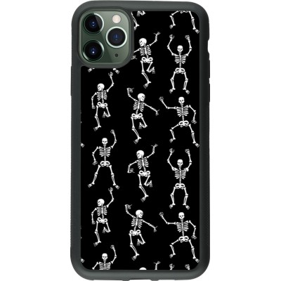 Coque iPhone 11 Pro Max - Silicone rigide noir Halloween 2024 dancing skeleton