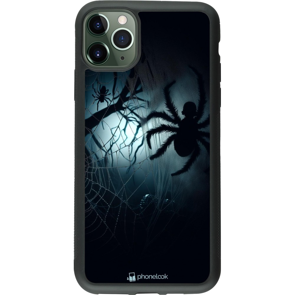 Coque iPhone 11 Pro Max - Silicone rigide noir Halloween 2024 Dark Spider