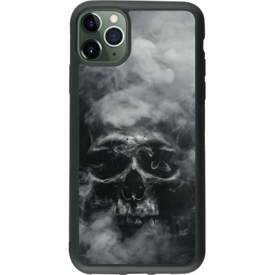 Coque iPhone 11 Pro Max - Silicone rigide noir Halloween 2024 smoky skull