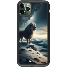 Coque iPhone 11 Pro Max - Silicone rigide noir Le lion blanc