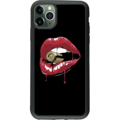 Coque iPhone 11 Pro Max - Silicone rigide noir Lips bullet