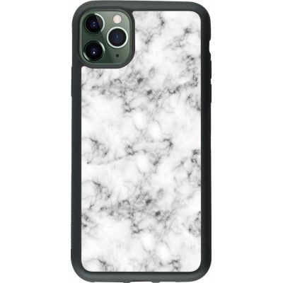 Coque iPhone 11 Pro Max - Silicone rigide noir Marble 01