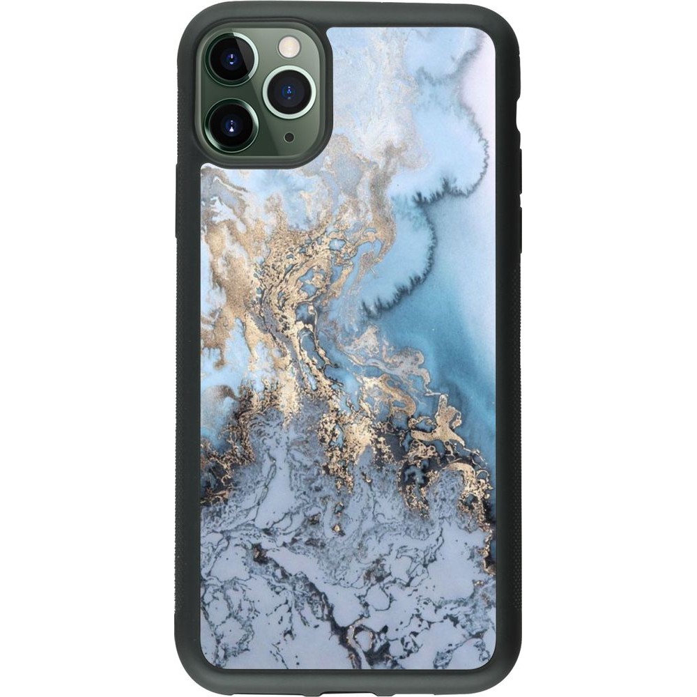 Coque iPhone 11 Pro Max - Silicone rigide noir Marble 04