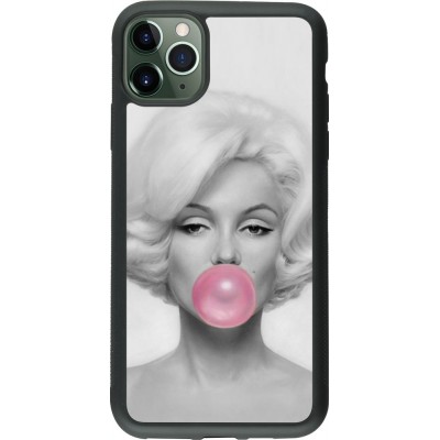 Coque iPhone 11 Pro Max - Silicone rigide noir Marilyn Bubble