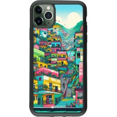 Coque iPhone 11 Pro Max - Silicone rigide noir Medellin Comuna 13 Art