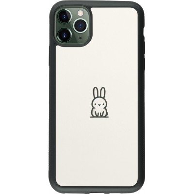 Coque iPhone 11 Pro Max - Silicone rigide noir Minimal bunny cutie