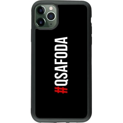 Coque iPhone 11 Pro Max - Silicone rigide noir Qsafoda 1