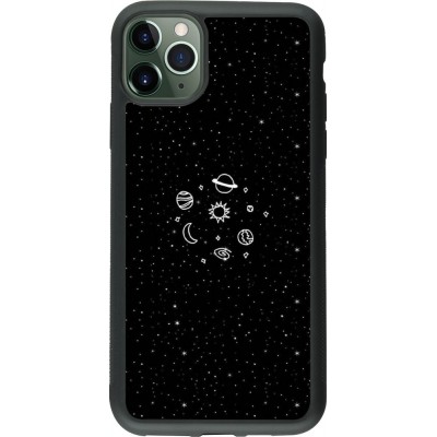 Coque iPhone 11 Pro Max - Silicone rigide noir Space Doodle