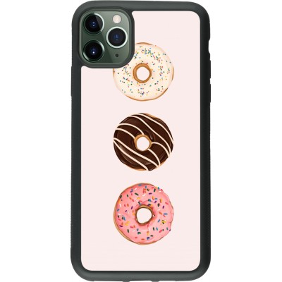 Coque iPhone 11 Pro Max - Silicone rigide noir Spring 23 donuts