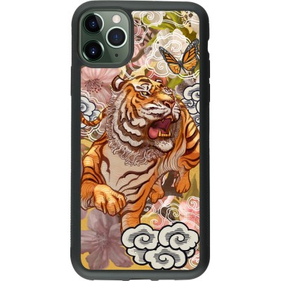 Coque iPhone 11 Pro Max - Silicone rigide noir Spring 23 japanese tiger