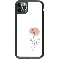 Coque iPhone 11 Pro Max - Silicone rigide noir Spring 23 minimalist flower