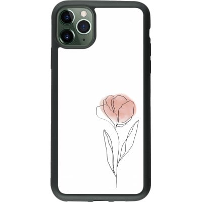 Coque iPhone 11 Pro Max - Silicone rigide noir Spring 23 minimalist flower