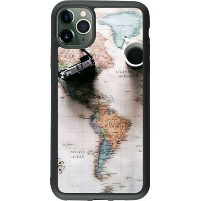 Coque iPhone 11 Pro Max - Silicone rigide noir Travel 01