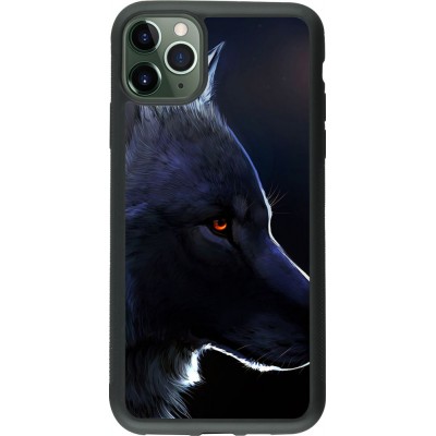 Coque iPhone 11 Pro Max - Silicone rigide noir Wolf Shape