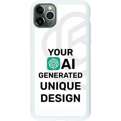 Coque iPhone 11 Pro Max - Silicone rigide blanc 100% unique générée par intelligence artificielle (AI) avec vos idées