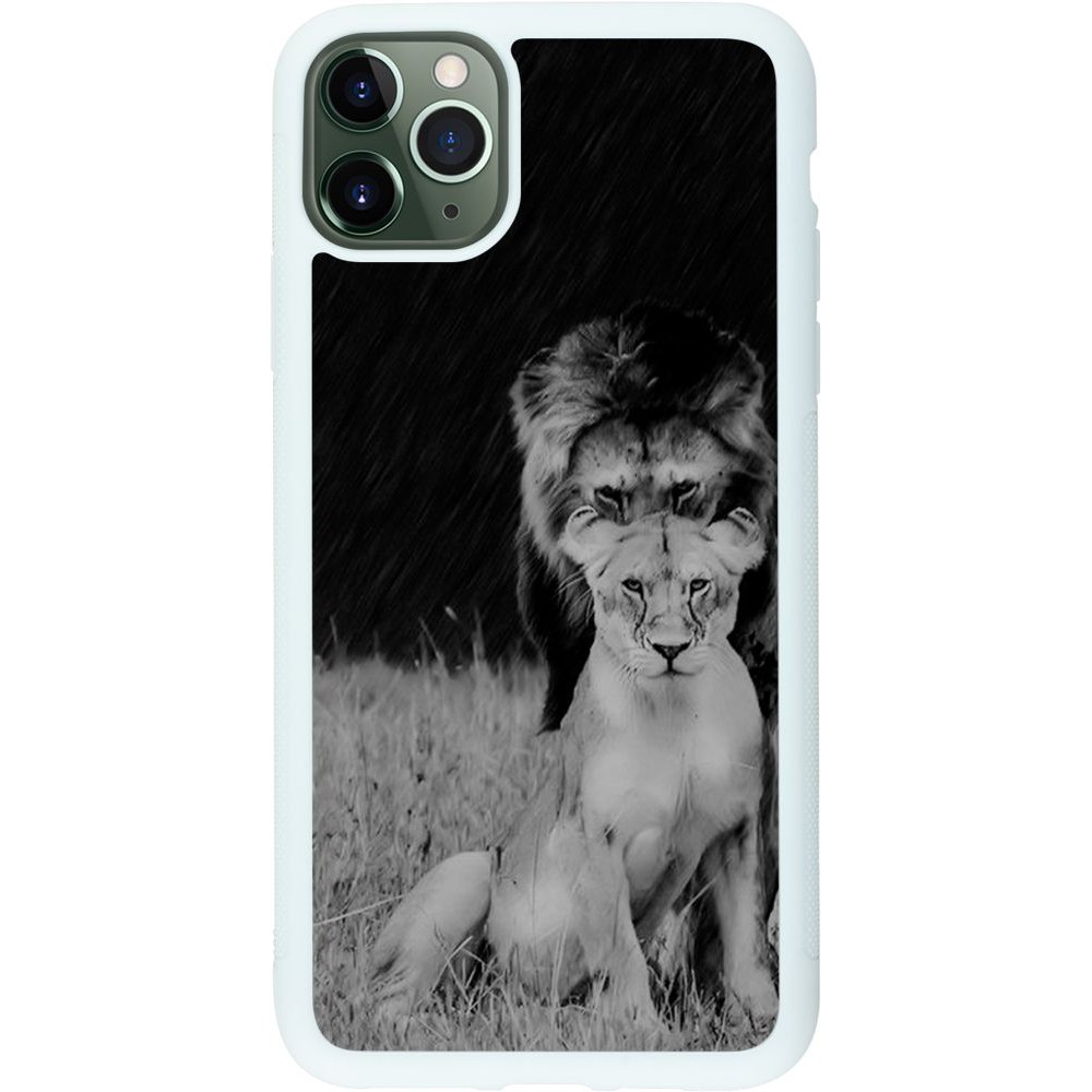 Coque iPhone 11 Pro Max - Silicone rigide blanc Angry lions