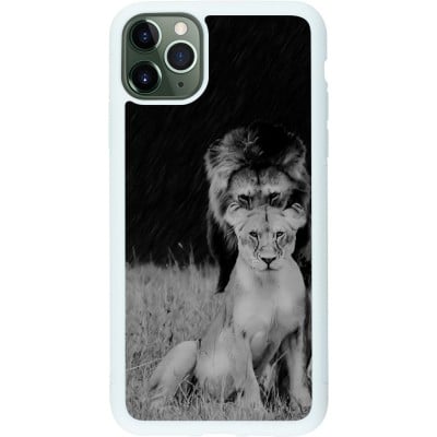 Coque iPhone 11 Pro Max - Silicone rigide blanc Angry lions