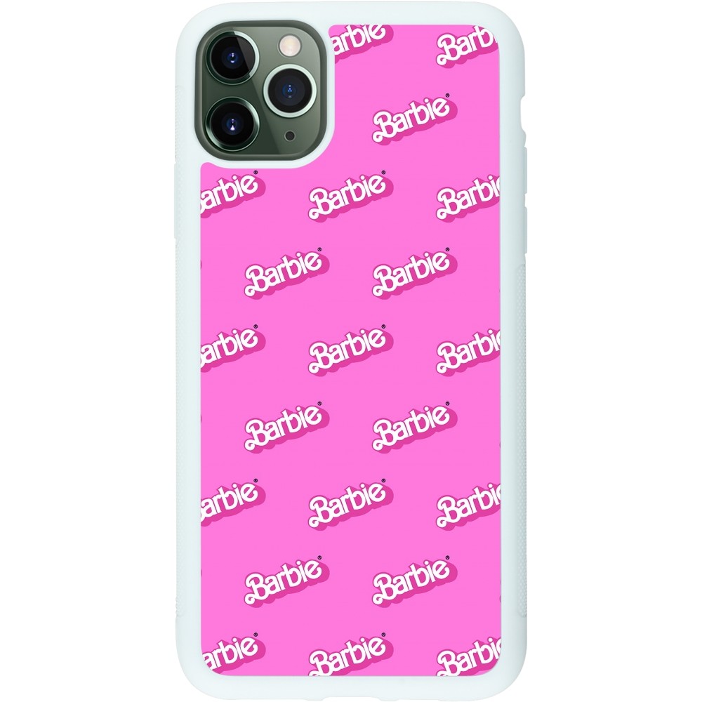 Coque iPhone 11 Pro Max - Silicone rigide blanc Barbie Pattern