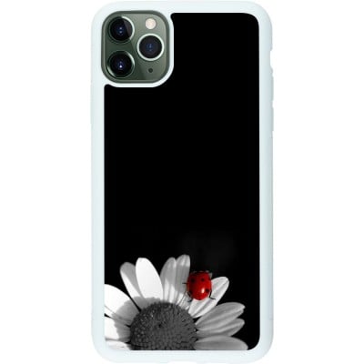 Coque iPhone 11 Pro Max - Silicone rigide blanc Black and white Cox