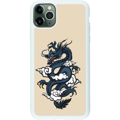 Coque iPhone 11 Pro Max - Silicone rigide blanc Blue Dragon Tattoo