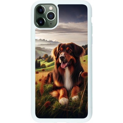 Coque iPhone 11 Pro Max - Silicone rigide blanc Chien Campagne Suisse