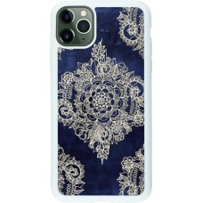 Coque iPhone 11 Pro Max - Silicone rigide blanc Cream Flower Moroccan