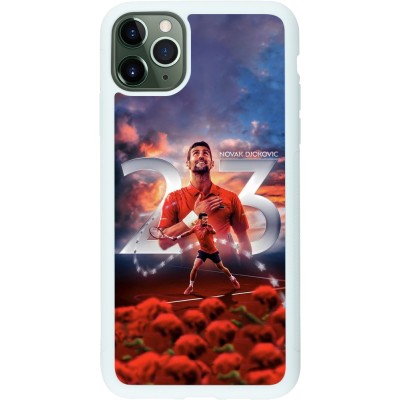 Coque iPhone 11 Pro Max - Silicone rigide blanc Djokovic 23 Grand Slam