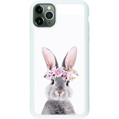 Coque iPhone 11 Pro Max - Silicone rigide blanc Easter 2023 flower bunny