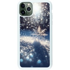 Coque iPhone 11 Pro Max - Silicone rigide blanc Flocon Solaire Éclat