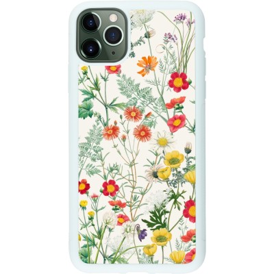 Coque iPhone 11 Pro Max - Silicone rigide blanc Flora Botanical Wildlife