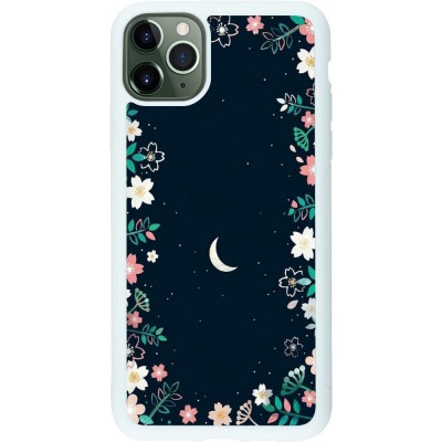 Coque iPhone 11 Pro Max - Silicone rigide blanc Flowers space