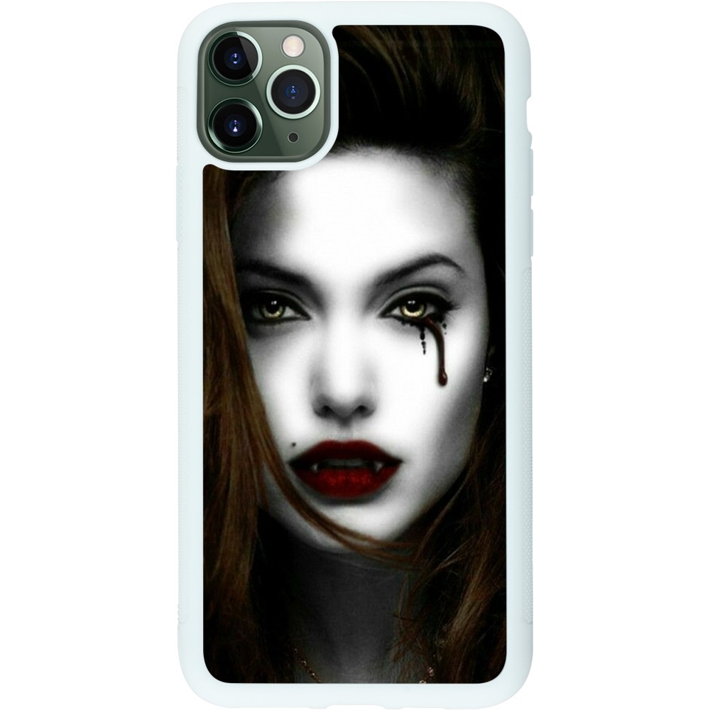 Coque iPhone 11 Pro Max - Silicone rigide blanc Halloween 2023 gothic vampire