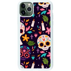 Coque iPhone 11 Pro Max - Silicone rigide blanc Halloween 2023 mexican style