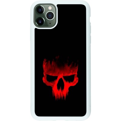 Coque iPhone 11 Pro Max - Silicone rigide blanc Halloween 2023 scary skull