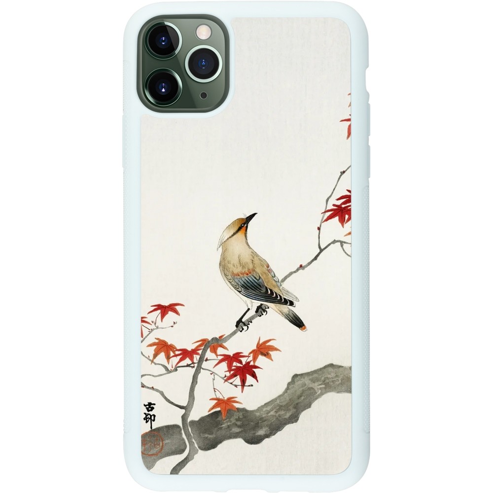 Coque iPhone 11 Pro Max - Silicone rigide blanc Japanese Bird