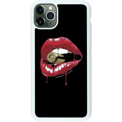 Coque iPhone 11 Pro Max - Silicone rigide blanc Lips bullet