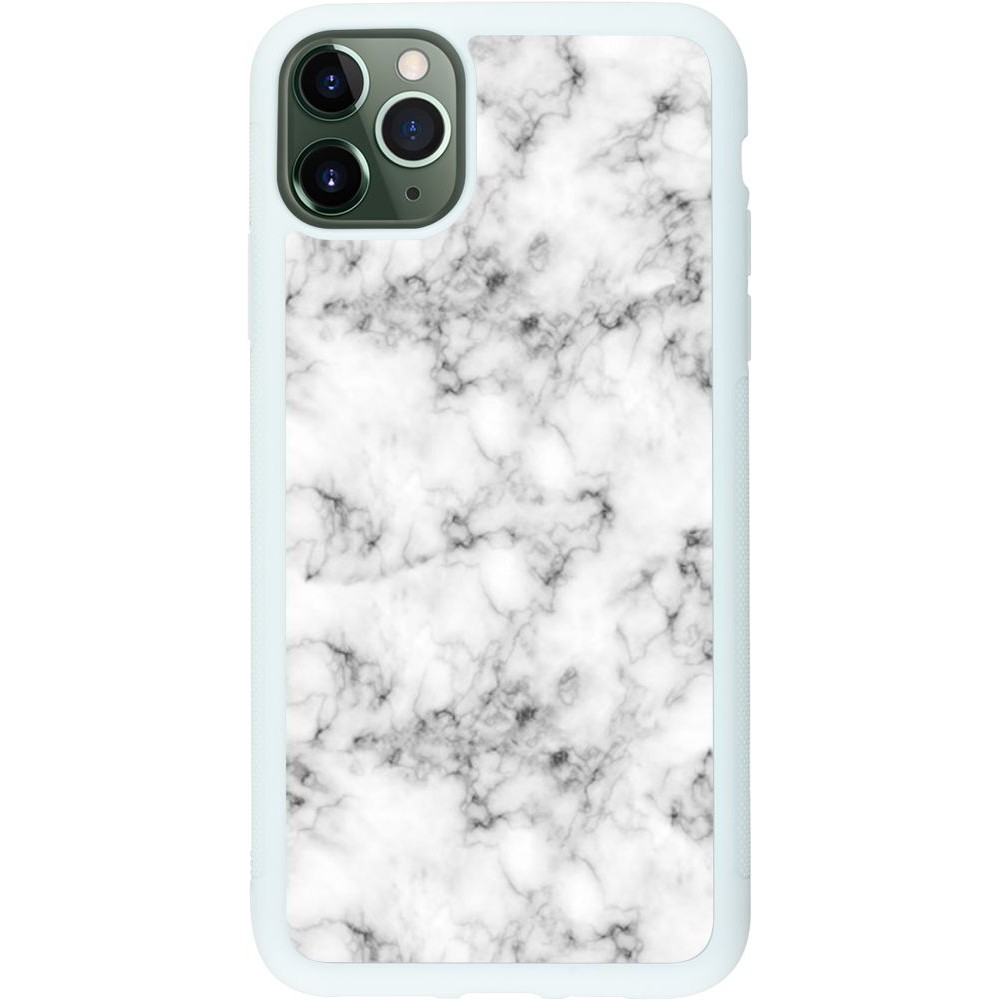 Coque iPhone 11 Pro Max - Silicone rigide blanc Marble 01