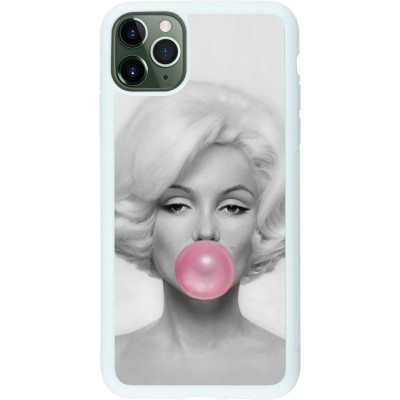 Coque iPhone 11 Pro Max - Silicone rigide blanc Marilyn Bubble