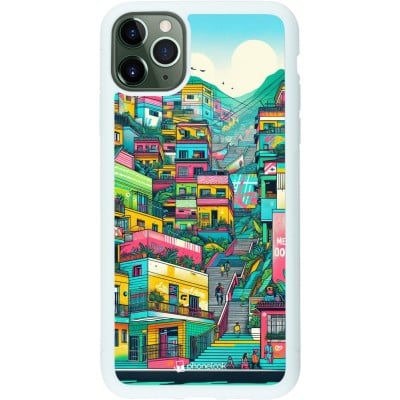 Coque iPhone 11 Pro Max - Silicone rigide blanc Medellin Comuna 13 Art