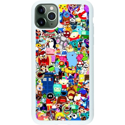 Coque iPhone 11 Pro Max - Silicone rigide blanc Mixed cartoons