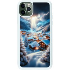 Coque iPhone 11 Pro Max - Silicone rigide blanc Mont Neige Lumière