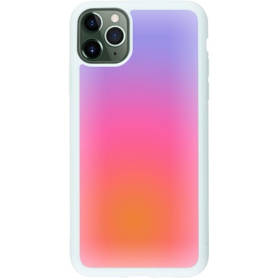 Coque iPhone 11 Pro Max - Silicone rigide blanc Orange Pink Blue Gradient