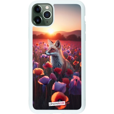 Coque iPhone 11 Pro Max - Silicone rigide blanc Renard pourpre au crépuscule