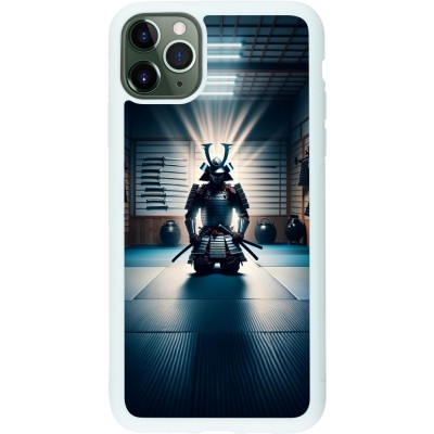 Coque iPhone 11 Pro Max - Silicone rigide blanc Samouraï en prière