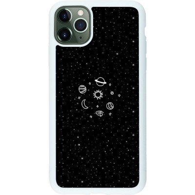 Coque iPhone 11 Pro Max - Silicone rigide blanc Space Doodle