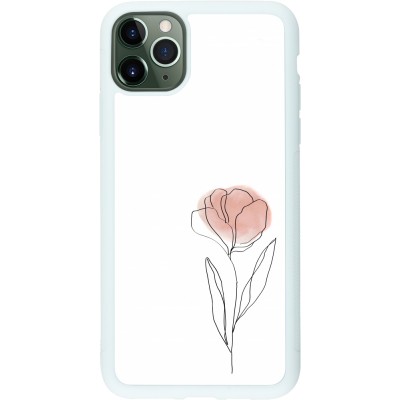 Coque iPhone 11 Pro Max - Silicone rigide blanc Spring 23 minimalist flower