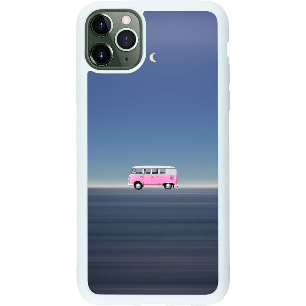 Coque iPhone 11 Pro Max - Silicone rigide blanc Spring 23 pink bus